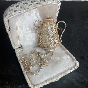 Vintage sterling filigree silver necklace